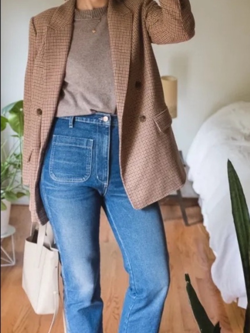 Doen Maritime Jean in thick distressed cotton with white stitching Size 24